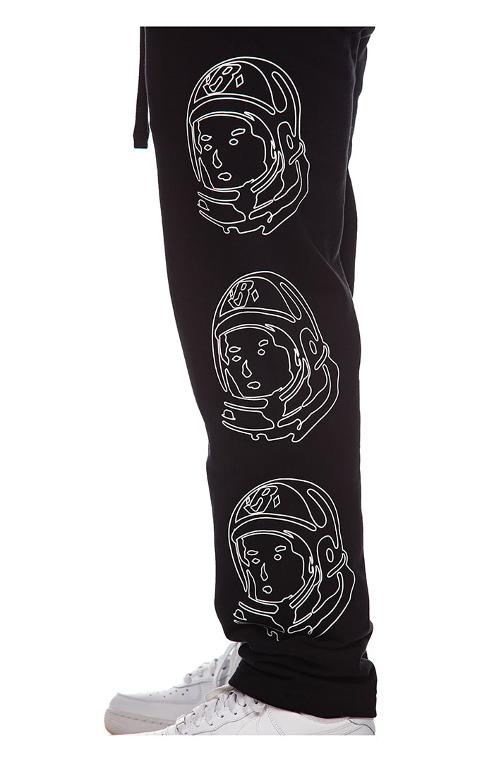  Comfortable and stylish black sweat pants with BBC Black BB Helmet logo 