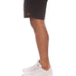 Close-up of Ice Cream Running Dog graphic on black shorts, style 451-3106 showcasing casual wear appeal