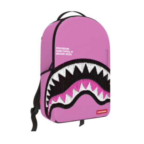 Sprayground Shark Central Pink Embroidered Shark Backpack (B9630)