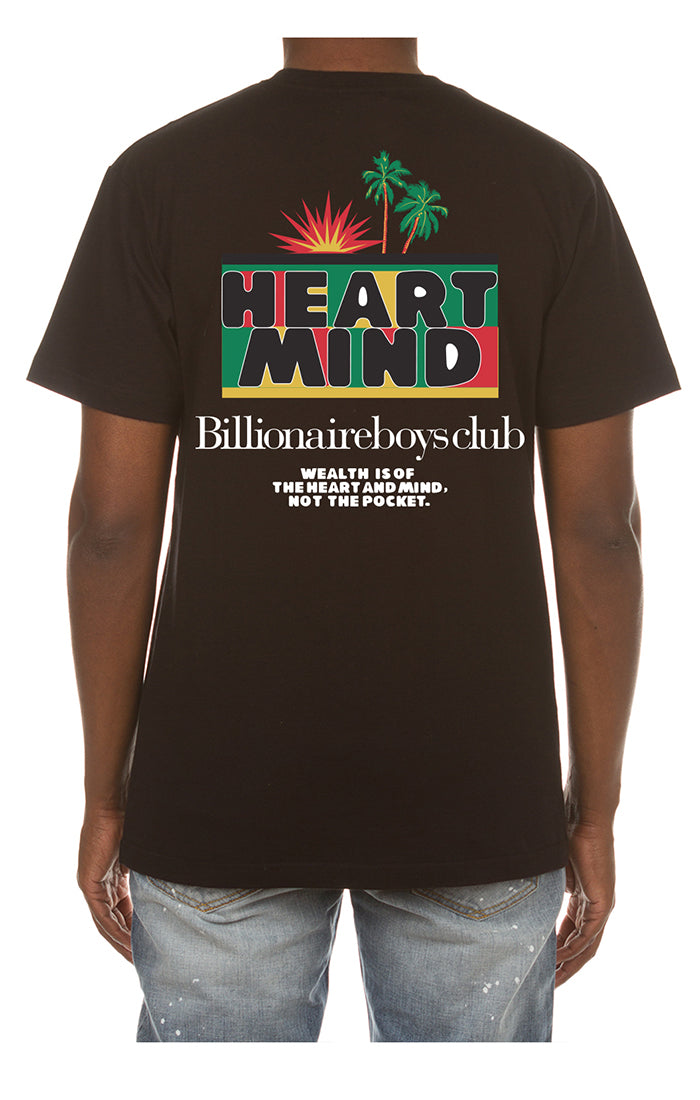 Front view of the BBC Black BB Palms SS Tee showcasing the vibrant palm tree graphic and style number 851-6201 on a plain background