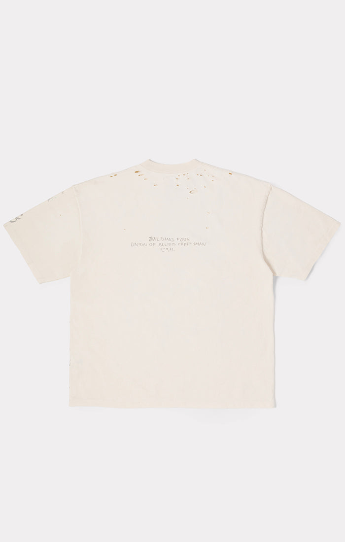 BLDG4 The Centre SS Knit Tee - Antique White (C61-3300)