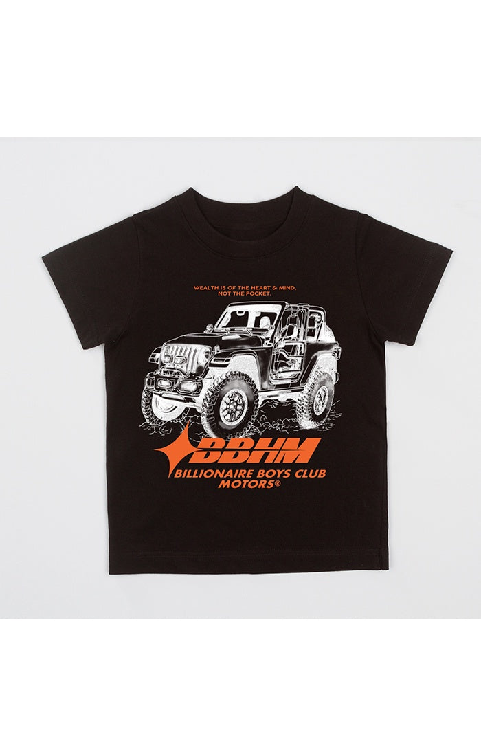 Kids BBC Black BB 4x4 SS Knit Tee with white logo on front