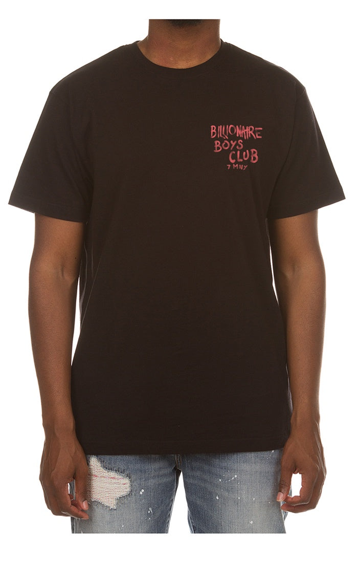 High-quality black BBC Black BB Loud short sleeve tee shirt with bold logo design (841-4202)