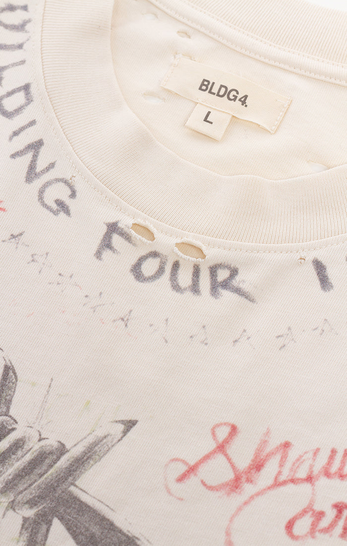 BLDG4 The Centre SS Knit Tee - Antique White (C61-3300)