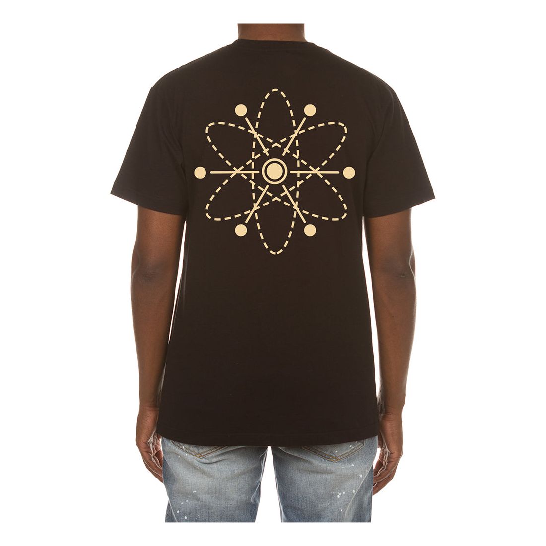 Black short-sleeve t-shirt with BBC logo and scope design