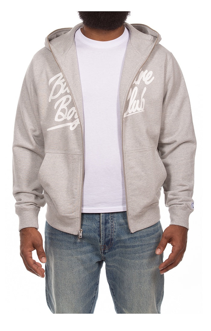 BBC Heather Grey BB Script Zip Hoodie (861-2303)