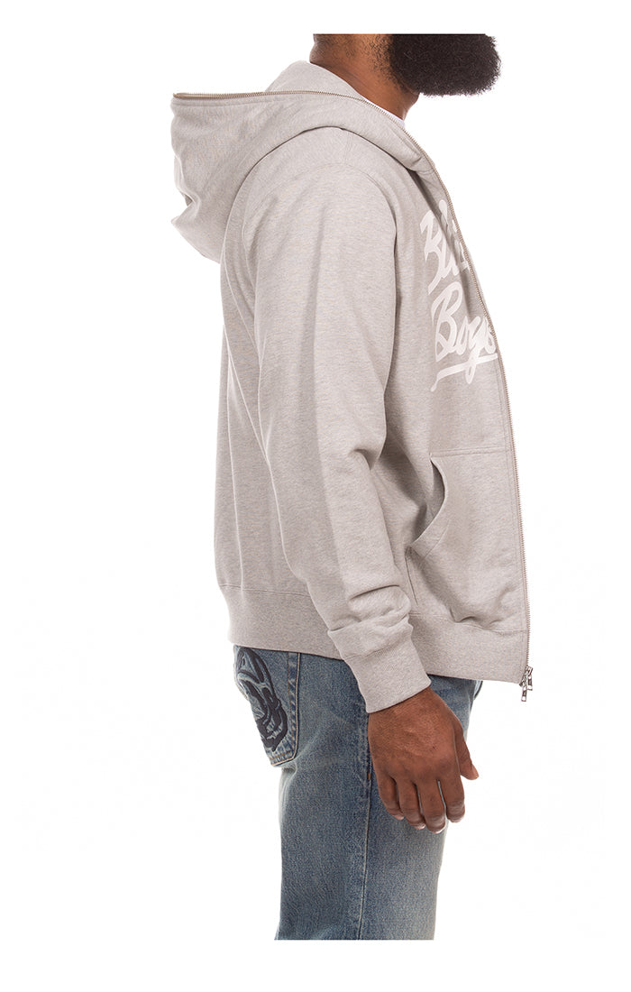 BBC Heather Grey BB Script Zip Hoodie (861-2303)
