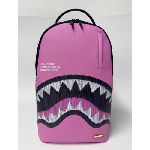Sprayground Shark Central Pink Embroidered Shark Backpack (B9630)