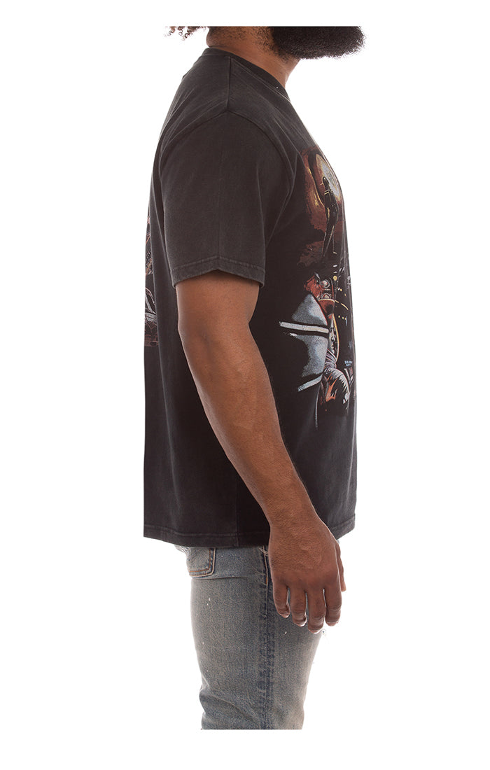 Billionaire Boy's Club Black BB Odyssey SS Knit in oversized fit, style : 851-2304