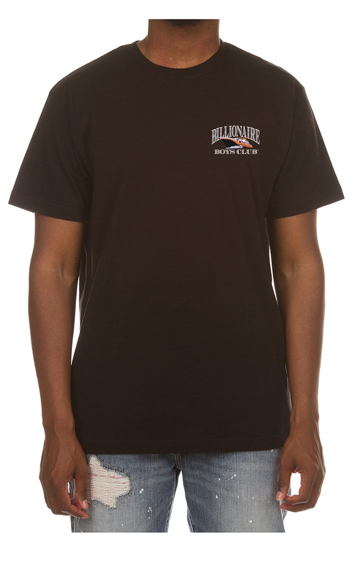 Black Billionaire Boy's Club BB Yacht SS Tee with style number 851-4202, featuring a classic short sleeve design and bold branding