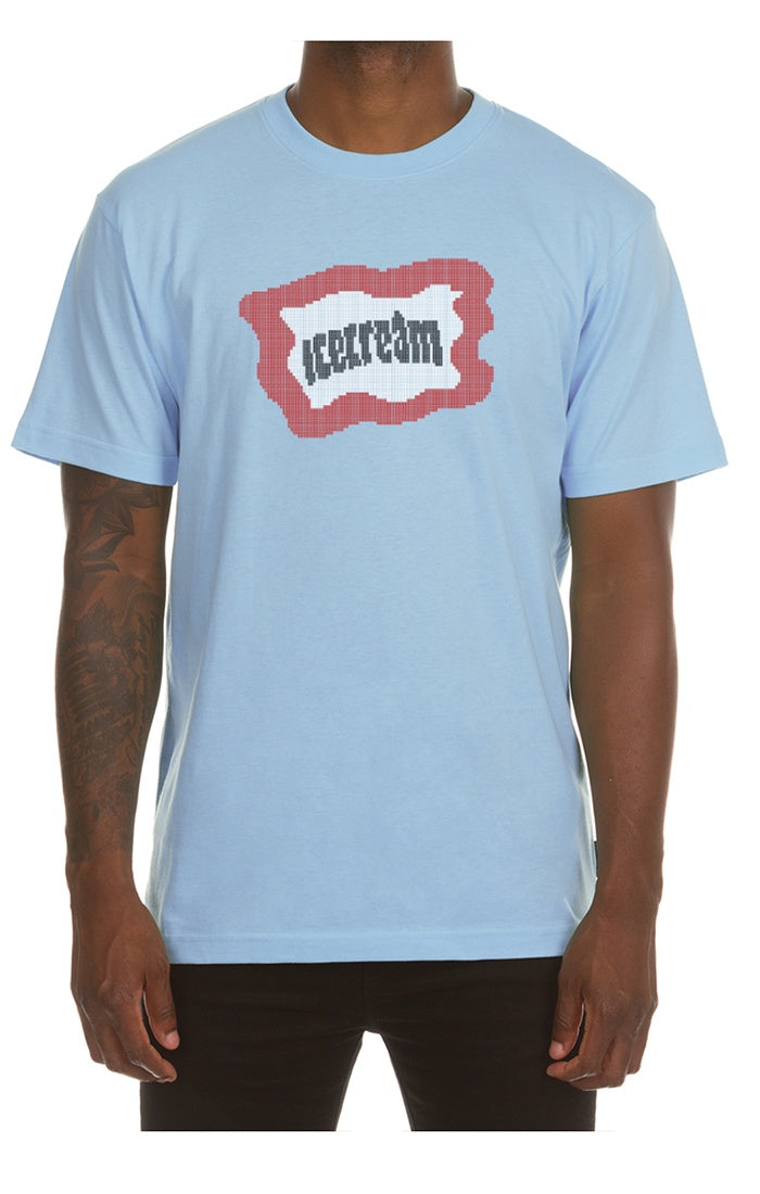 Baby blue tee with 'Ice Cream Dollars SS' graphic in white