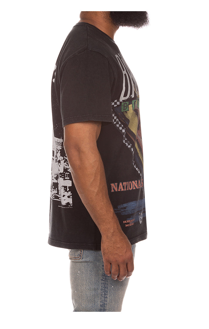 Billionaire Boy's Club black oversized knit top featuring stylish BB Sighting print for casual wear