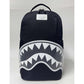 Sprayground Shark Central White Stencil Shark Black Nylon Backpack (B9634)