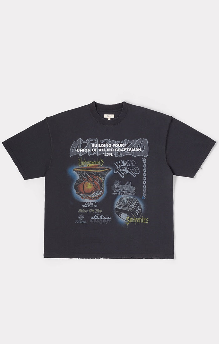 BLDG4 Basilique SS Knit Tee - Charcoal Art (C61-3304)