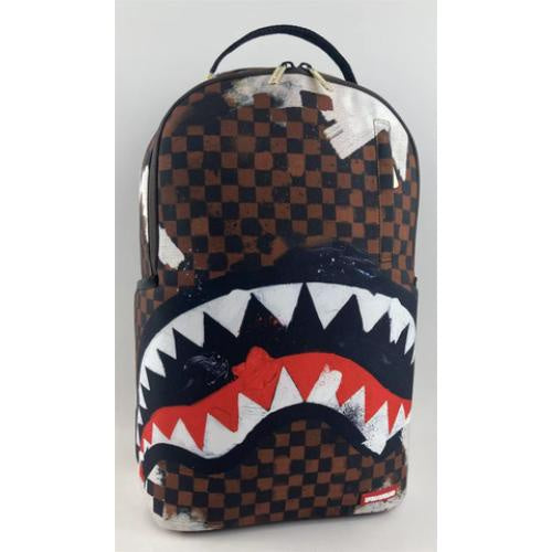 Sprayground Sharks in Paris Cotton Canvas Painted Backpack (B5208)