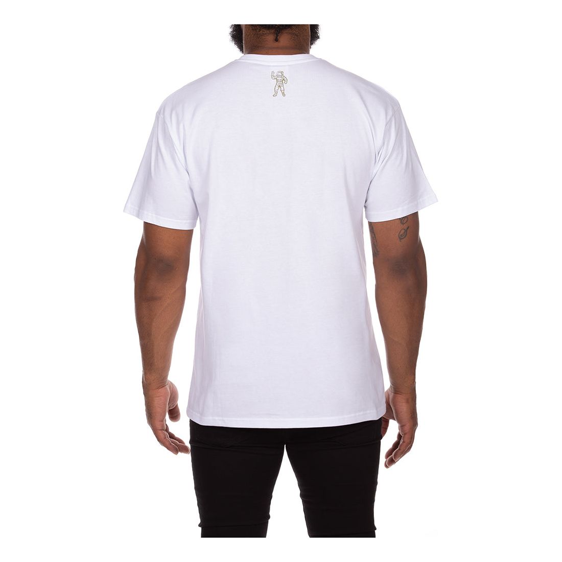 Close-up image of the BBC White BB Arch SS Tee (841-1206) showcasing the bold logo design and high-quality fabric