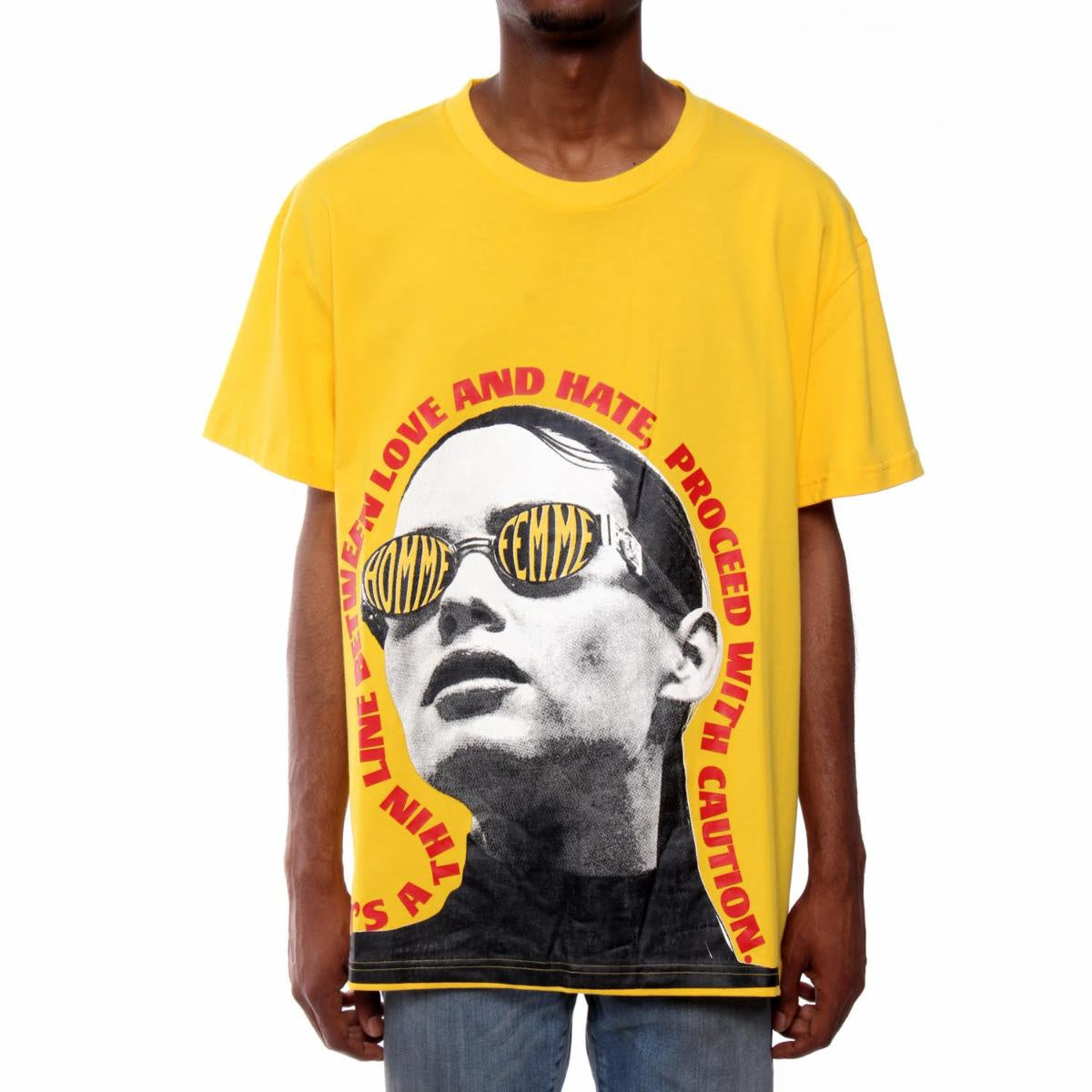 Homme + Femme Love & Hate Yellow Tee