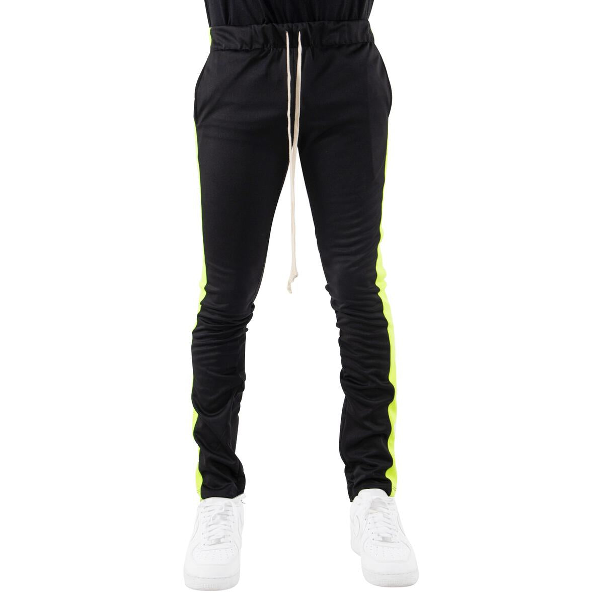 Neon green and black snap track pants hotsell