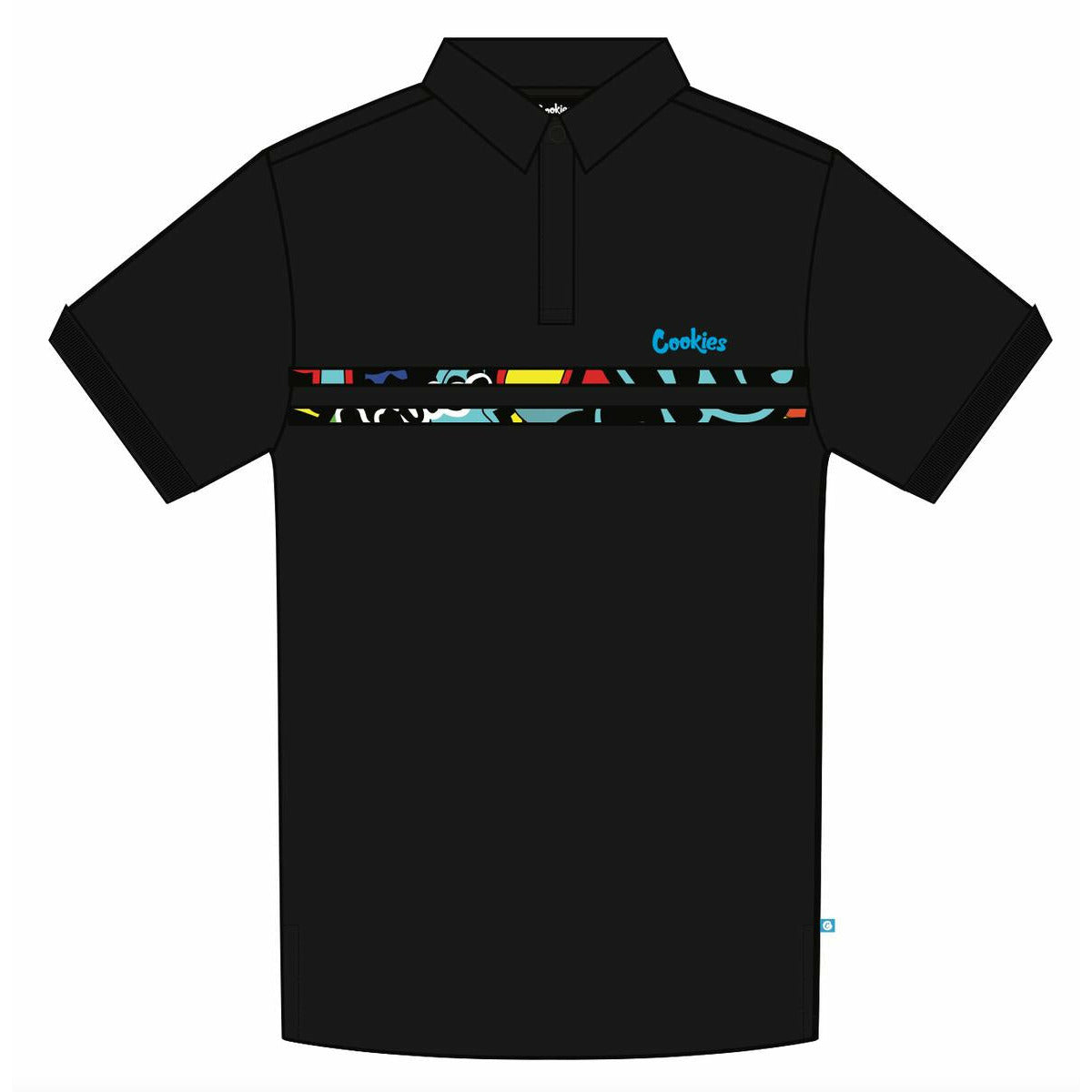 Cookies Stack It Up Striped Black Polo w/Embroidery (1550K4773)