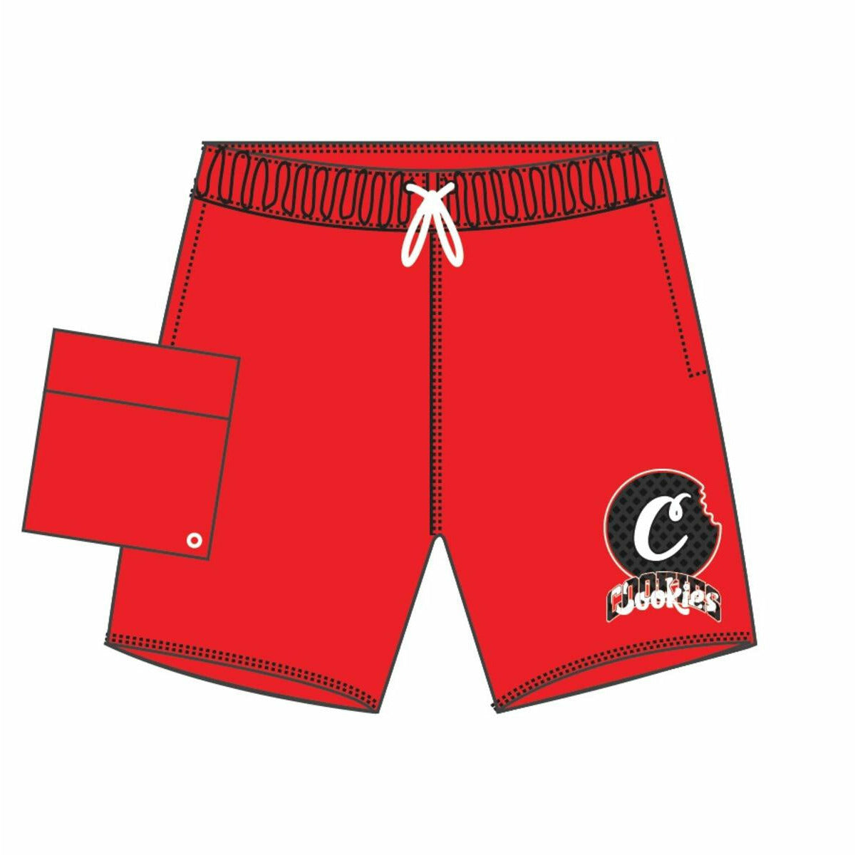 Cookies Loud Pack Stretch Red Board Shorts (1557B5853)