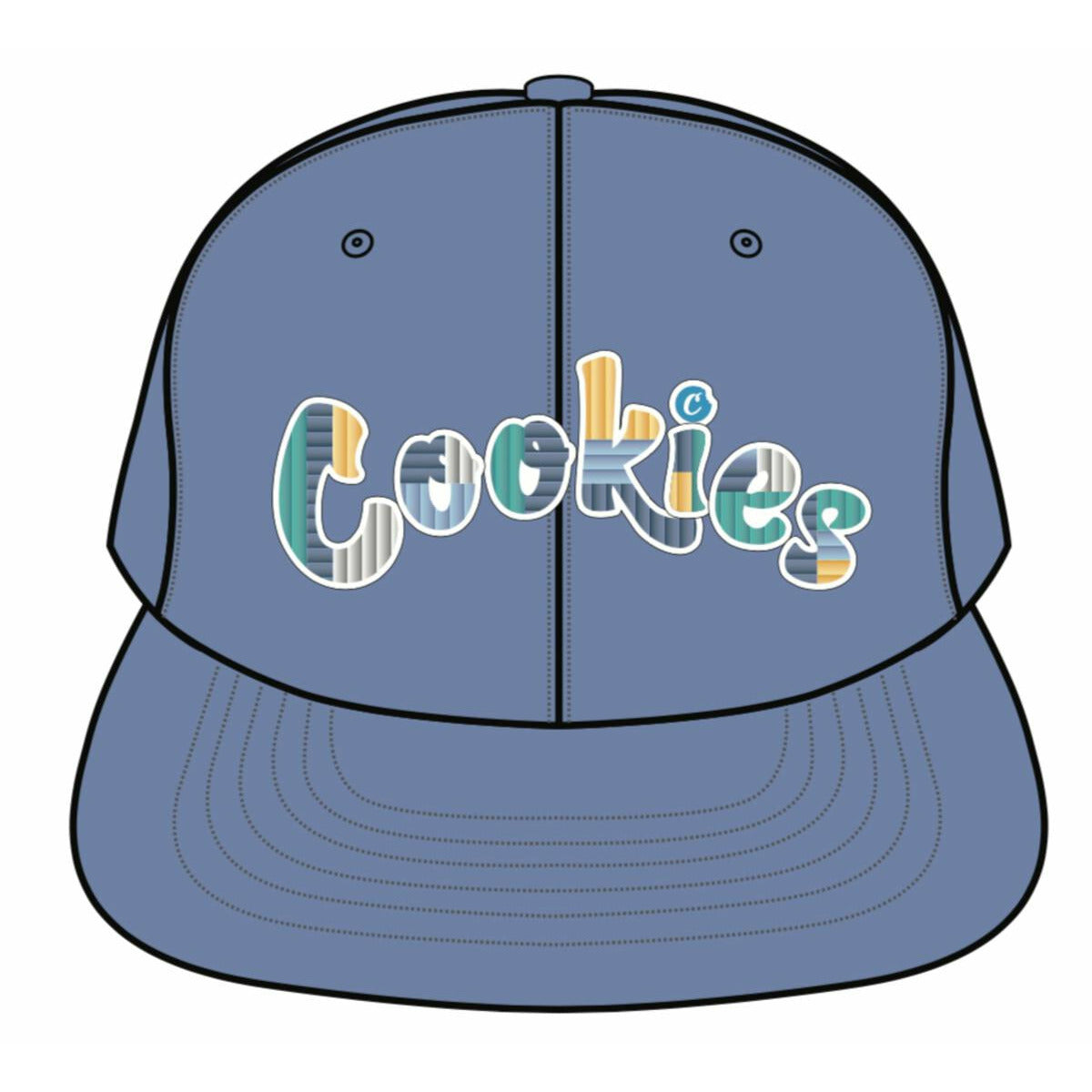 Cookies Montauk Twill Slate Blue Snapback (1558X6151)