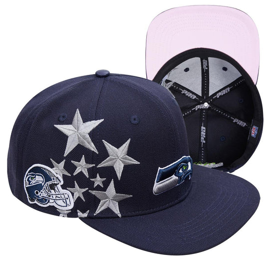 Pro Standard Seattle Seahawks Stars Navy Hat w/Pink Undervisor