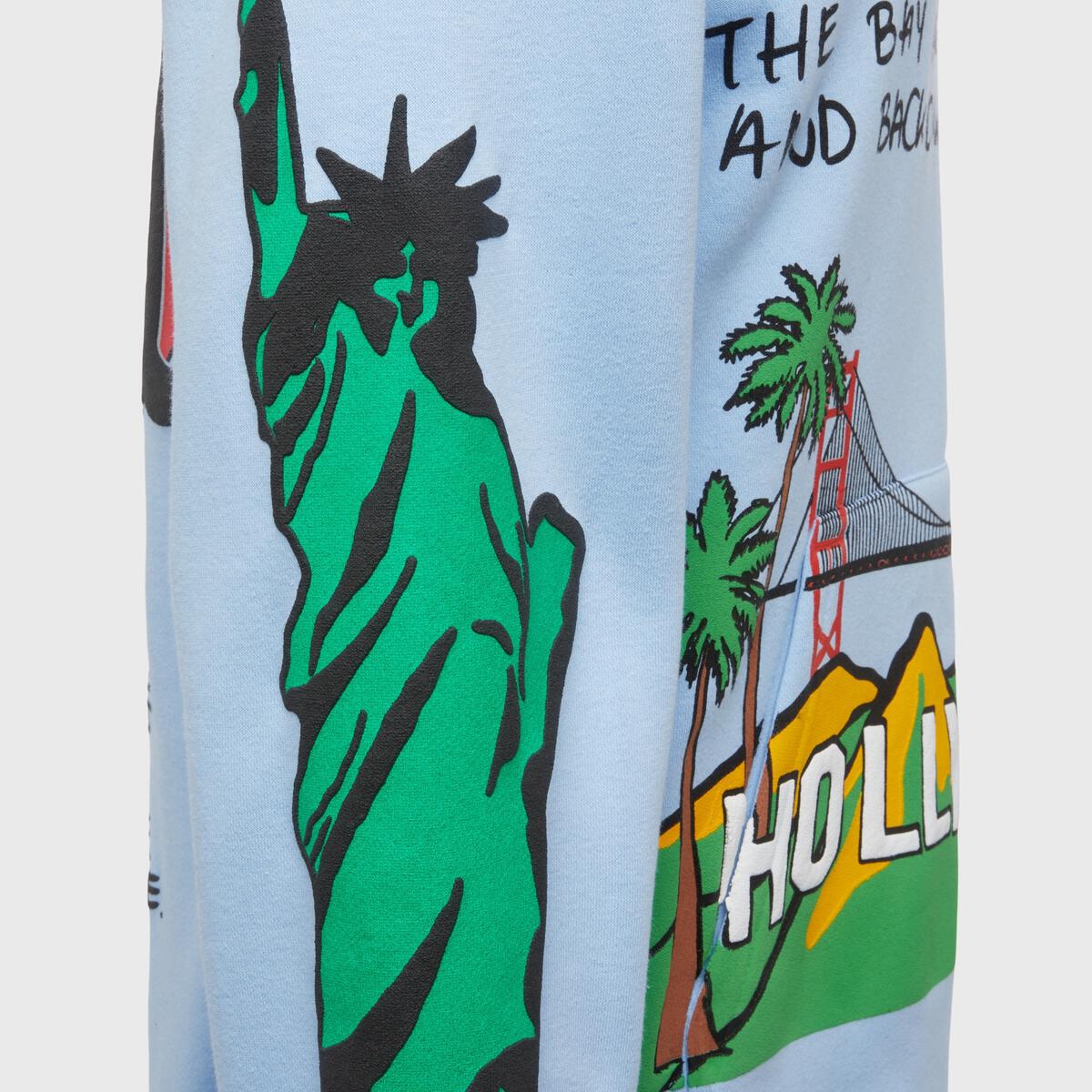 Sky blue Homme + Femme Cali to NYC hoodie featuring stylish design