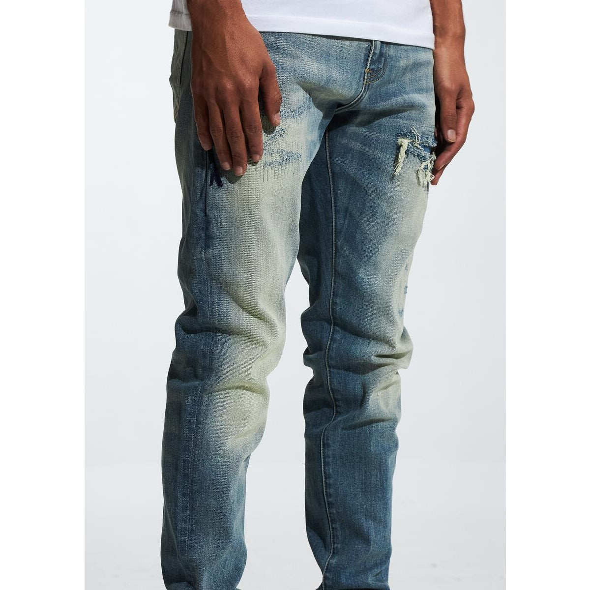 Crysp Denim Atlantic Sand Stitch Jeans (CRYF222-205)