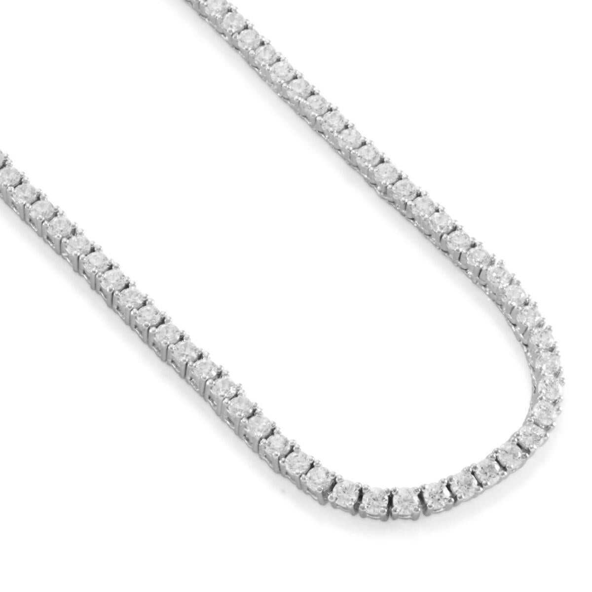 King Ice 5mm, White Gold Single Row CZ Tennis Chain 22