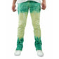 Preme Dip Dye Green On Yellow Stacked Jeans (PR-WB-965)