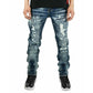 PREME Indigo Denim Ripped Jeans (PR-WB-1012)