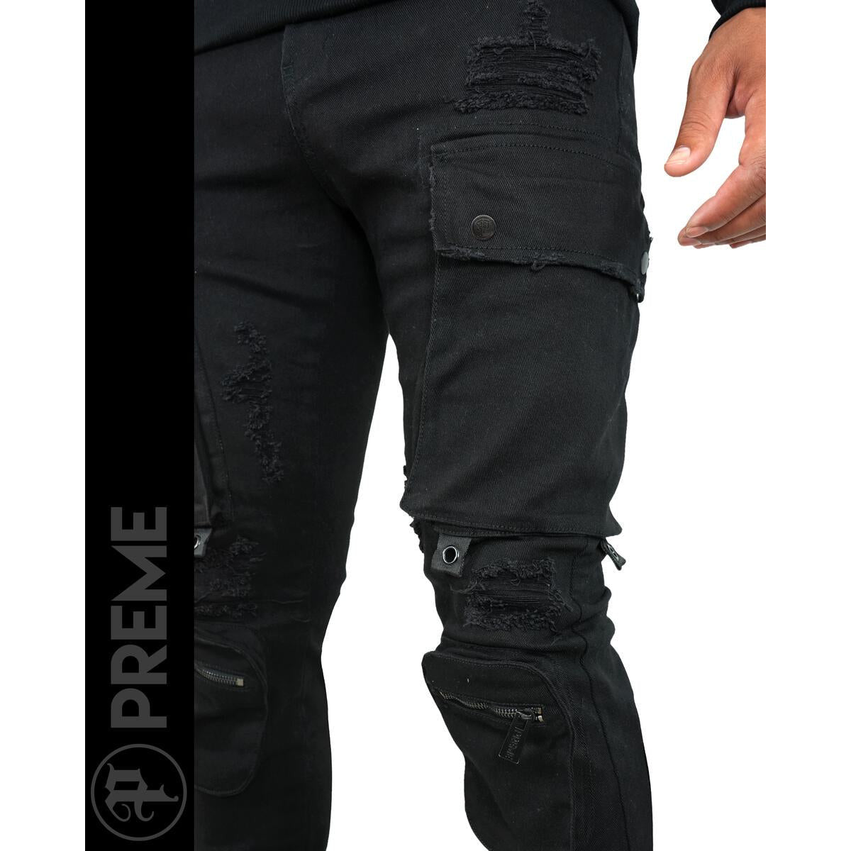 Men's Casual Black Ripped Denim Jeans - Temu