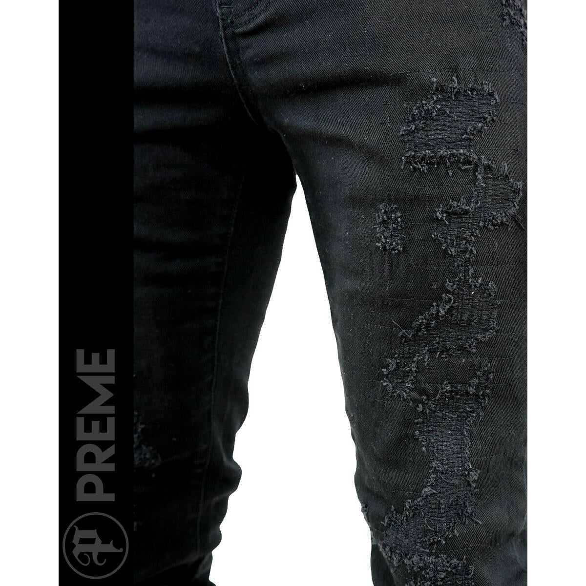 PREME Black Buffalo Novelty Jeans w/Tears (PR-WB-198)