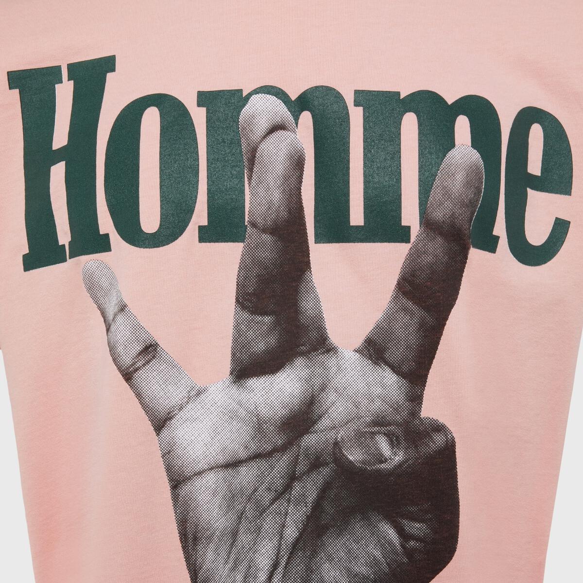 Homme + Femme Twisted Fingers Pink Tee (HFSS2022127-3)