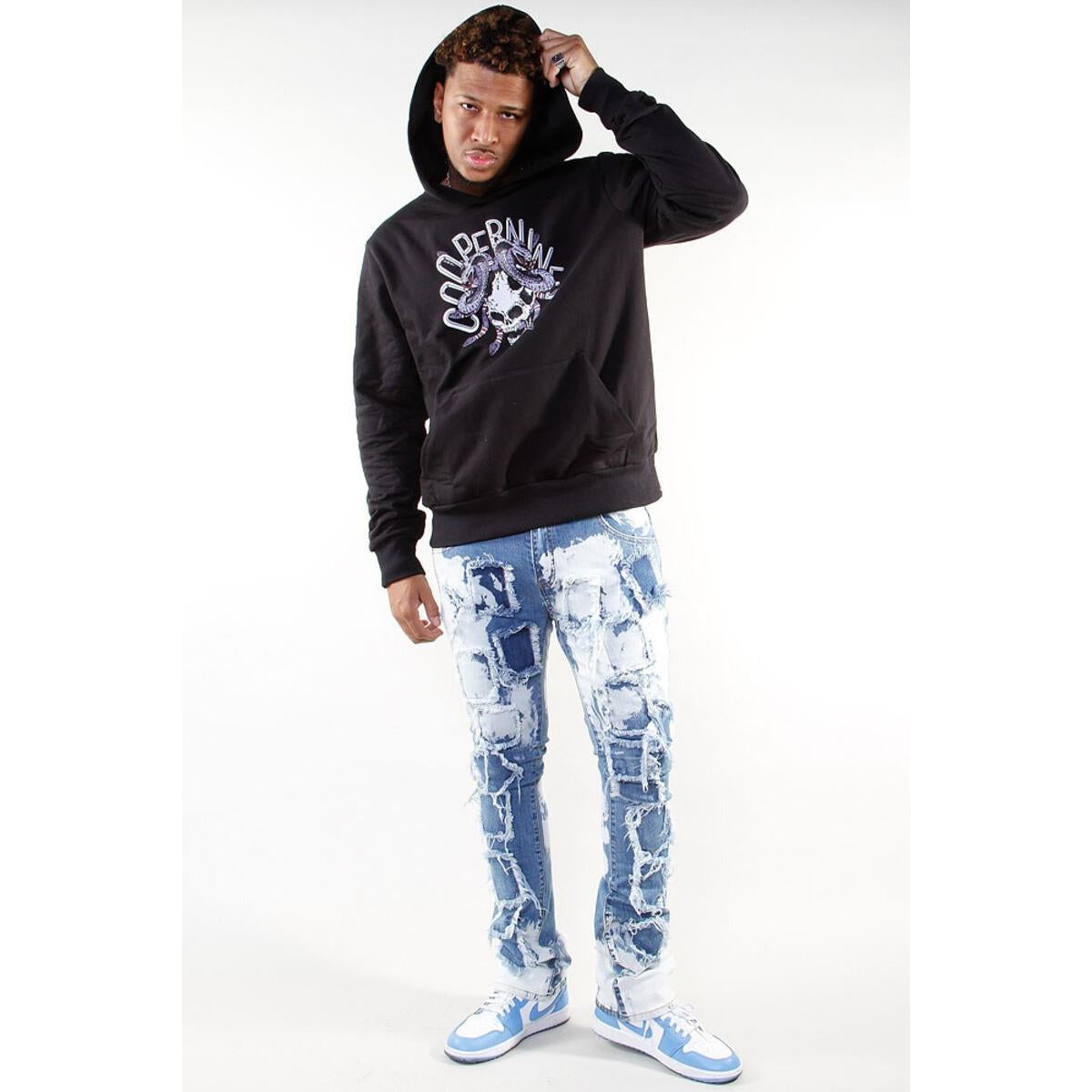 COOPER 9 Bleach 506 Border Patch Stack Jeans - 2250606 – Fresh Society