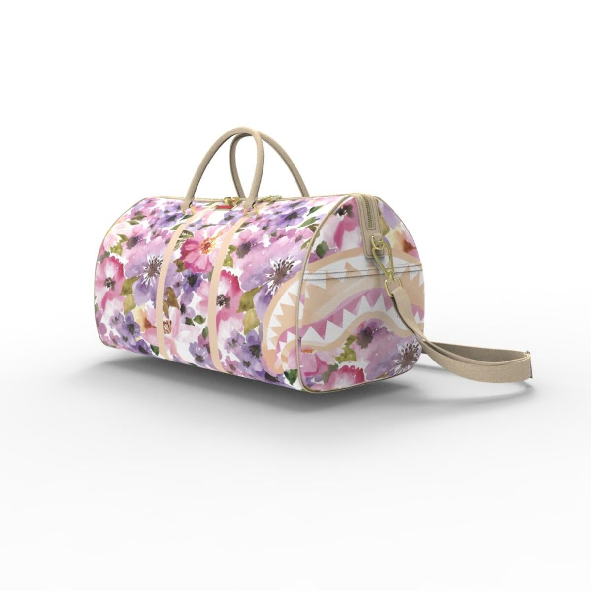 Sprayground Painted Floral Shark Mini Duffel Bag (D5622)