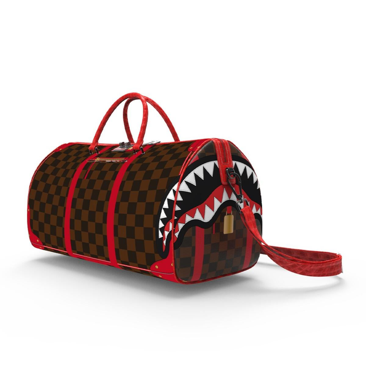 Sprayground Red Sharks In Paris Mini Duffel Bag (D5598)