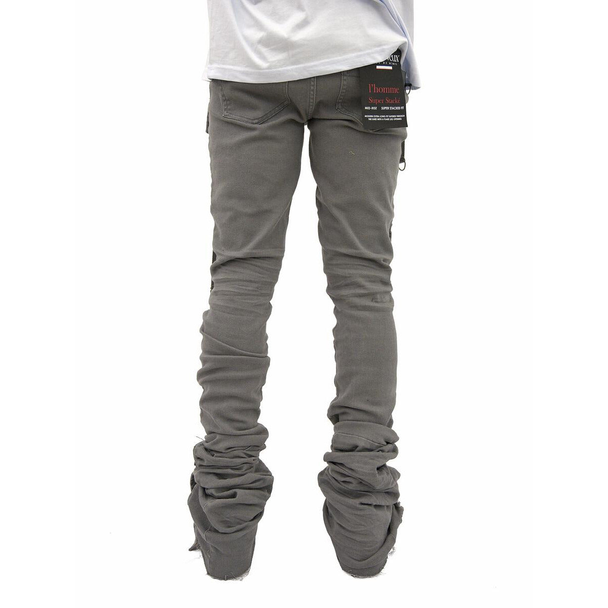 Si Tu Veux Grey Gunna Super-Stacked Jeans – Fresh Society