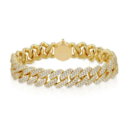 Gold Gods 12MM 7.5" Diamond Cuban Bracelet - Gold
