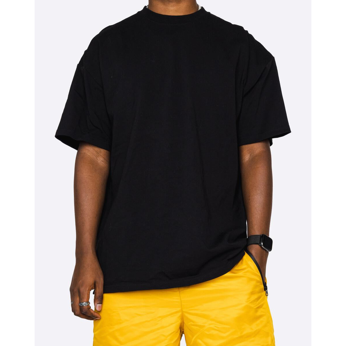 Black EPTM Perfect Boxy Tee featuring a relaxed fit and comfortable fabric