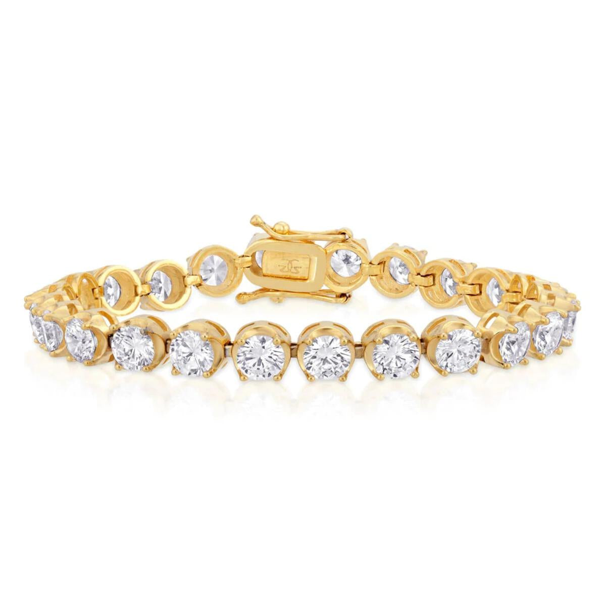Gold Gods 4MM 7.5" Diamond Buttercup Tennis Bracelet - Gold