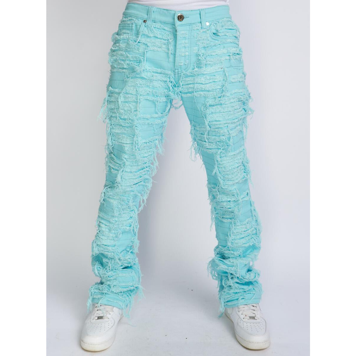 Light Blue Distressed Flare Jeans | Style Debris503 – Fresh Society