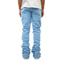 Doctrine Dagger Stacked Joggers - Sky Blue
