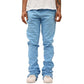 Doctrine Dagger Stacked Joggers - Sky Blue