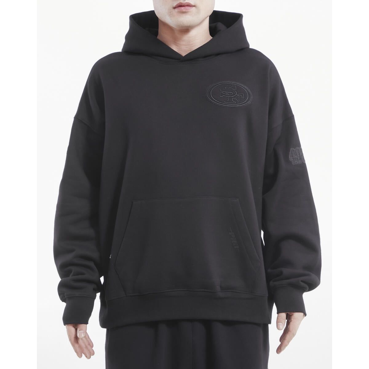 Pro Standard San Francisco 49ers black neutral drop shoulder hoodie with logo detail