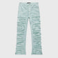 Homme + Femme Twilight Green Denim Jeans with distressed detailing and slim fit