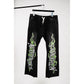 Authentics "Green Flame" Flare Sweatpants - Vintage Black