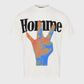 Homme + Femme "Twisted Fingers" Cream Tee - Infrared