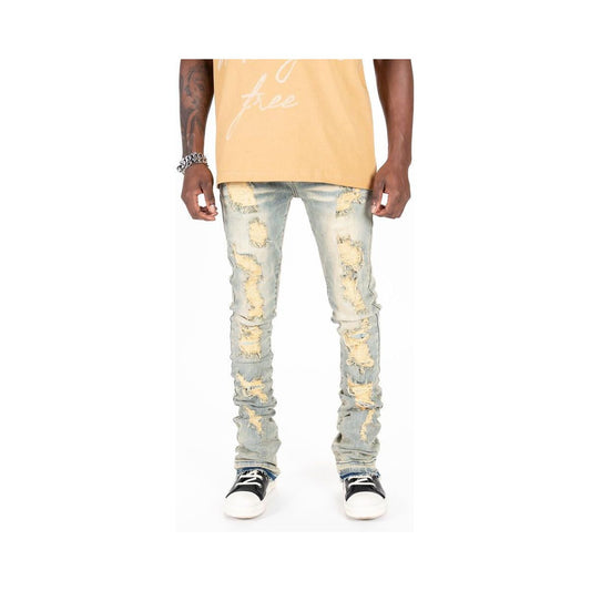 PHEELINGS "Seize The Day" Light Blue Flare Stack Denim