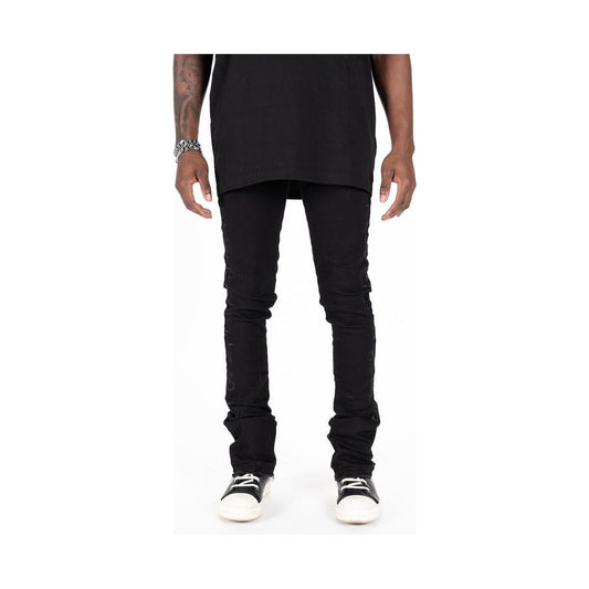 PHEELINGS "Rising Above" Jet Black Flare Stack Denim